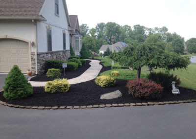 Landscaped and Mulched Flower Bed