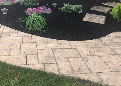 Walkway and Mulched Flower Bed