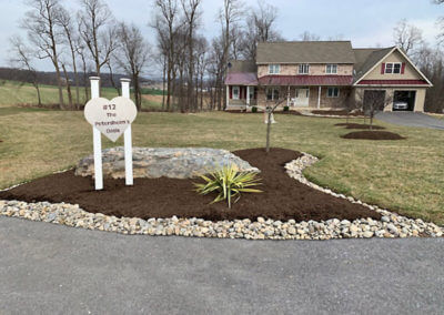 Landscaped and Mulched Home Entrance
