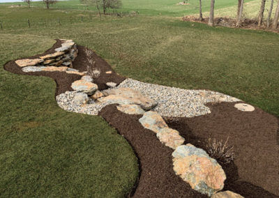 Landscaped and Mulched Drainage Area