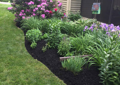 Landscaped and Mulched Flower Bed