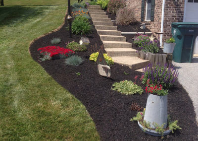 Landscaped and Mulched Flower Bed