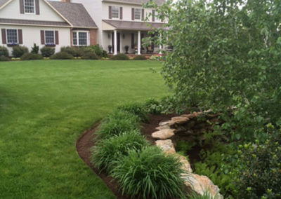 Landscaped and Mulched Flower Bed